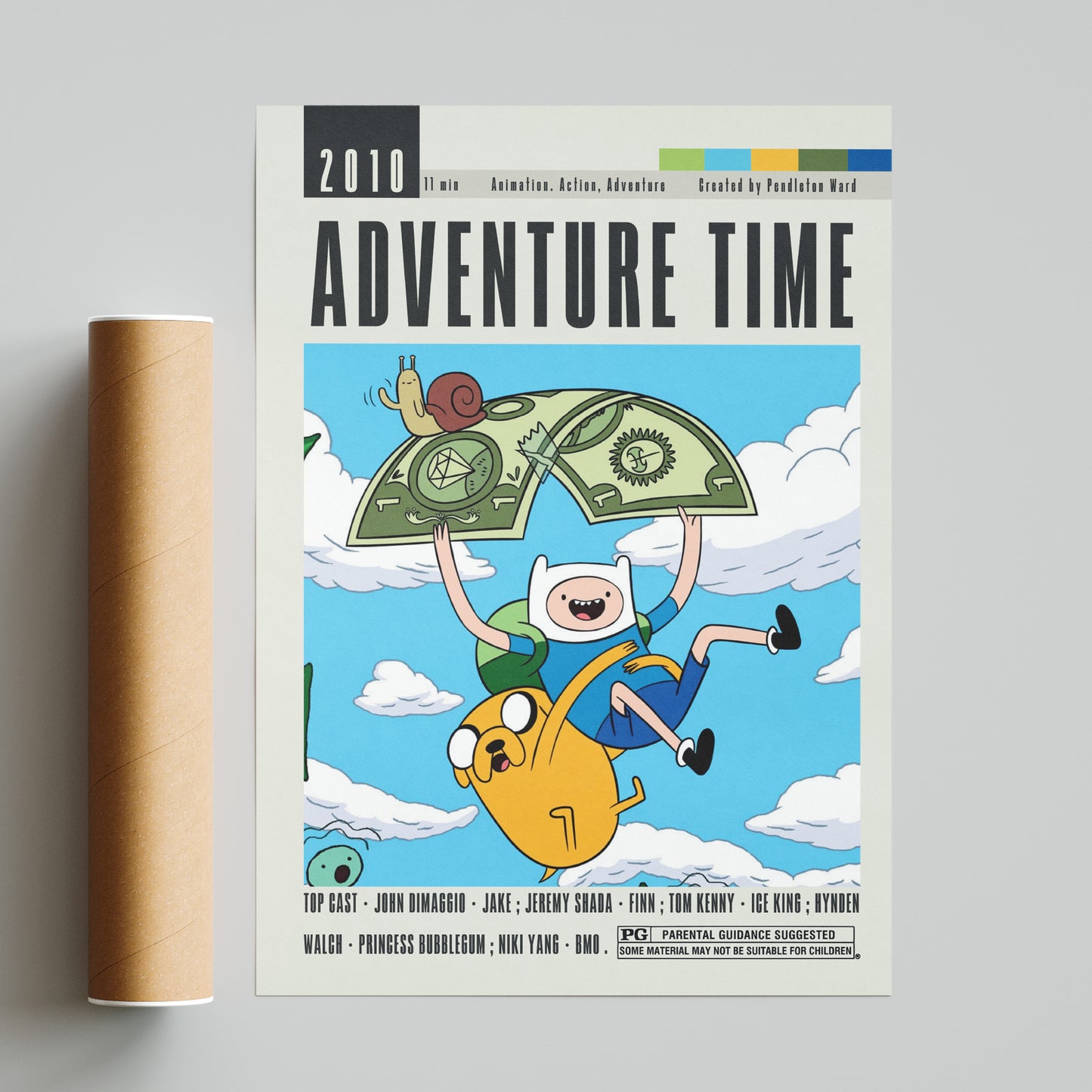 Discover the best movies of all time with our Adventure Time Poster featuring 98 unique and custom designed movie posters. From minimalist to vintage retro art, these wall art prints will add a touch of nostalgia to any space. Available in sizes from A6 to A3, each print highlights the top cast members, director and most famous scene to bring the magic of the movie to life.