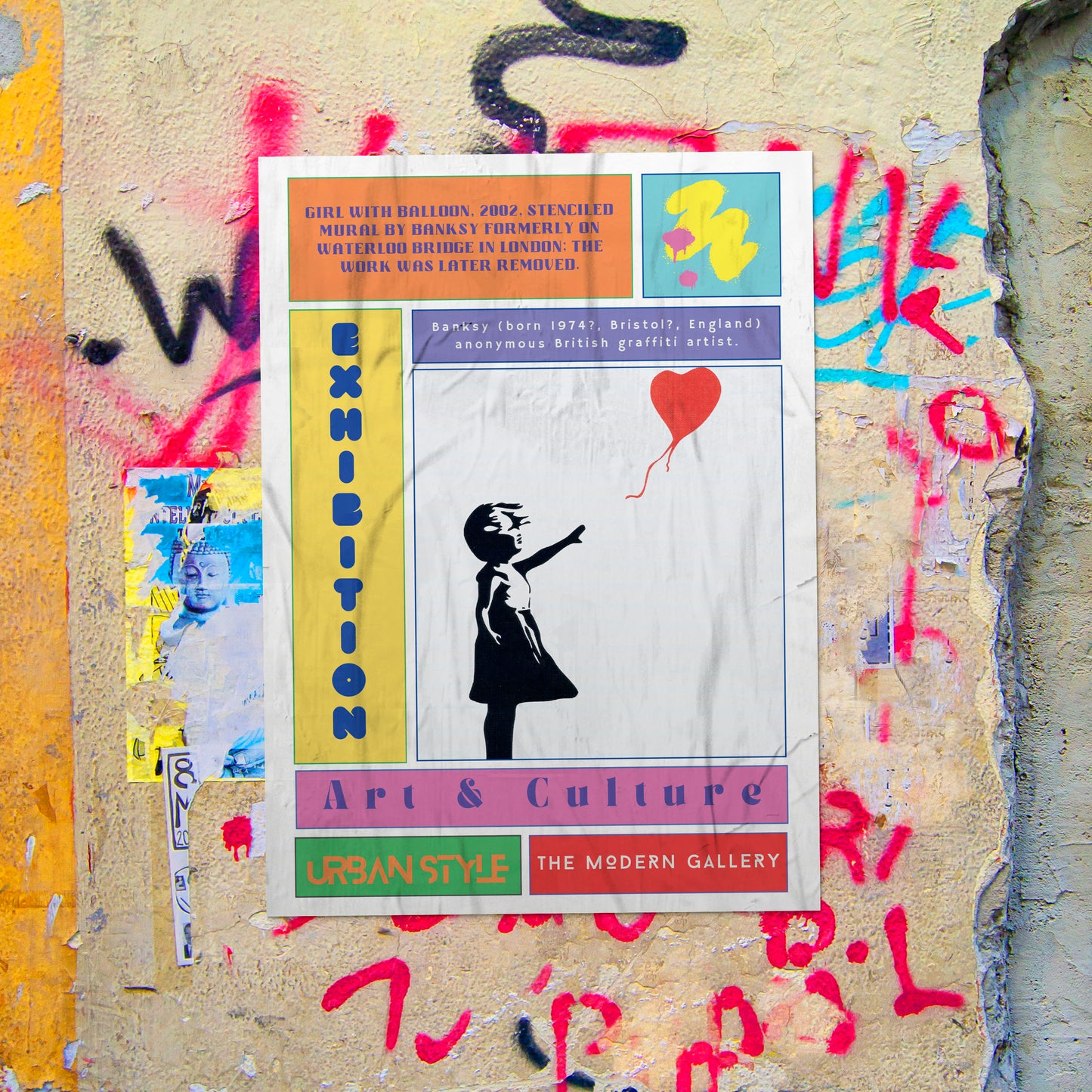 BALLON GIRL Street Art Poster