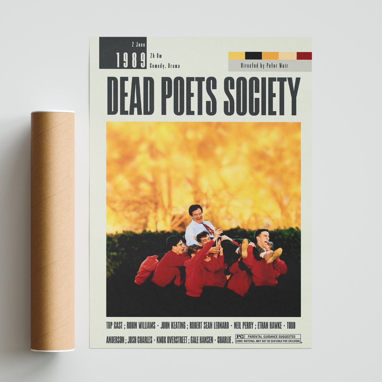 Experience the best of cinema with Dead Poets Society from renowned director Peter Weir. This collection features 98 custom and minimalist movie posters in vintage retro art print, perfect for wall art decor. Relive the best moments with top cast members, and choose from a range of sizes.