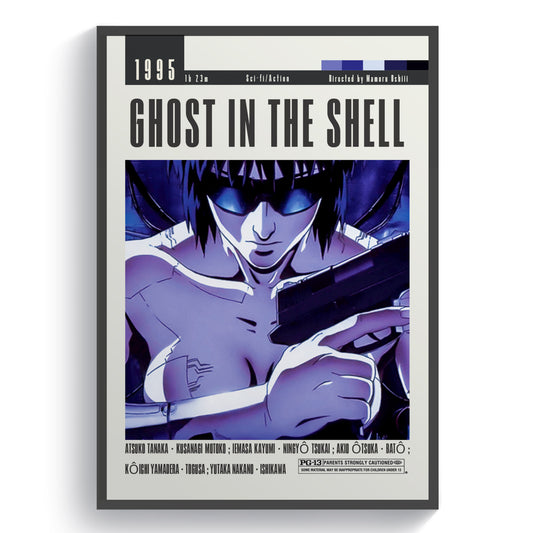 Discover the timeless sci-fi masterpiece, Ghost in the Shell Movie, with these classic anime film posters. Transport yourself into a world of intrigue and advanced technology as you adorn your walls with iconic art. Perfect for fans and collectors alike, these posters are a must-have for any media enthusiast.