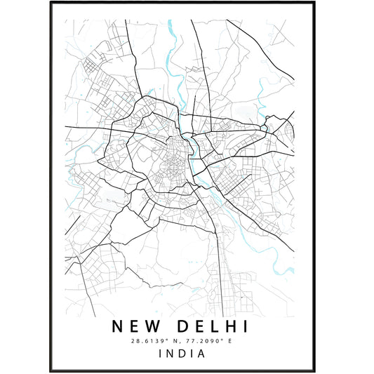 Traveling to India? This beautiful and intricate New Delhi street map print is perfect for your walls. Show your love for India with this stylish and vibrant art poster. This print is perfect for city lovers and anyone who wants to add a touch of India to their home. With its stunning details and vibrant colors, this map print is a must-have for any India lover out there.