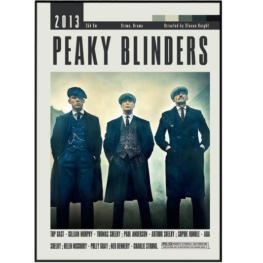 Discover the original movie posters of Steven Knight's iconic films with Peaky Blinders Posters. From vintage to minimalist designs, these artistic posters are the perfect addition to any movie lover's collection. Available in sizes from A6 to A3, find the perfect piece of wall art decor for your home.