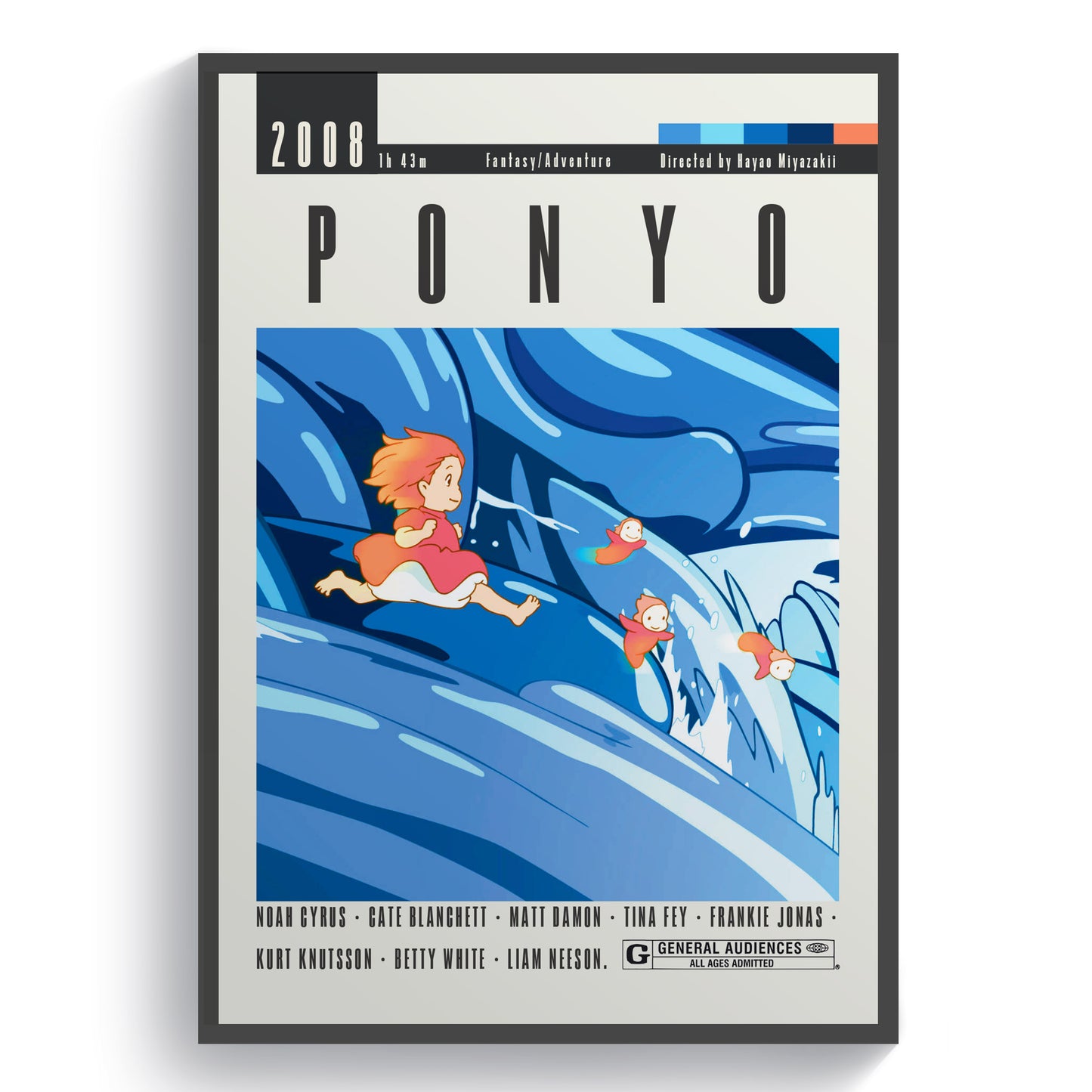 Immerse yourself in the magical world of Ponyo with these Classic Anime Film Posters. Featuring stunning scenes and iconic characters, these posters will transport you to a world of adventure and wonder. Add a touch of nostalgia to your room and relive the beloved story of Ponyo over and over again.