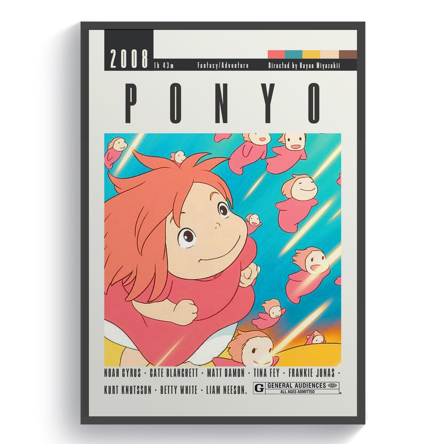 Immerse yourself in the magical world of Ponyo with these Classic Anime Film Posters. Featuring stunning scenes and iconic characters, these posters will transport you to a world of adventure and wonder. Add a touch of nostalgia to your room and relive the beloved story of Ponyo over and over again.