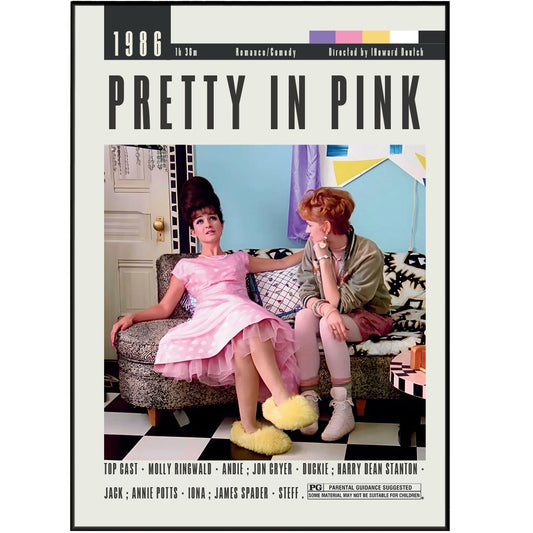 Enhance your movie collection with our Pretty in Pink Poster! This original movie art poster, available in multiple sizes, adds a vintage touch to your wall decor. Perfect for any movie buff, it showcases Howard Deutch's classic film in a minimalist and stylish way. Own a piece of movie history with this custom wall art print.