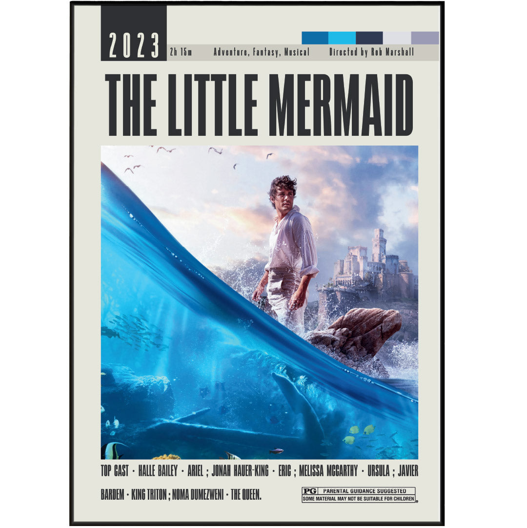 Enhance your movie room or home decor with these high-quality unframed movie posters from The Little Mermaid directed by Rob Marshall. Featuring a vintage and minimalist design, these UK movie art posters are a must-have for any movie enthusiast. Choose from a variety of sizes and add a touch of retro charm to your walls.