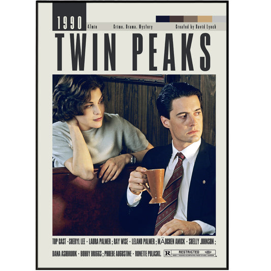 Decorate your walls with these quirky Twin Peaks posters featuring original movie posters! These large, framed vintage posters add a touch of nostalgia to any room. Free shipping in the UK! (Note: No owls were harmed in the printing of these posters.)