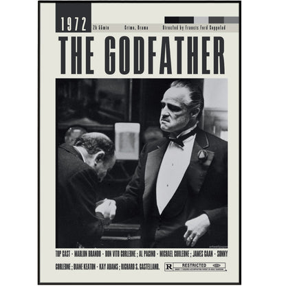Enhance your movie collection with our original movie posters from the legendary film, The Godfather. Featuring stunning and affordable options including UK vintage and unframed movie posters. Elevate your home decor with our custom and minimalist movie art prints. Expertly crafted to showcase your love for this Francis Ford Coppola masterpiece.