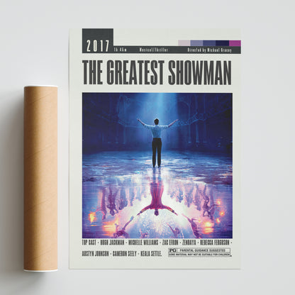 This minimalist movie poster for "The Greatest Showman", directed by Michael Gracey, showcases retro-style artwork that would make a stylish addition to any home decor. Printed on high-quality paper, this custom poster is perfect for fans of the film looking to add a touch of vintage charm to their walls