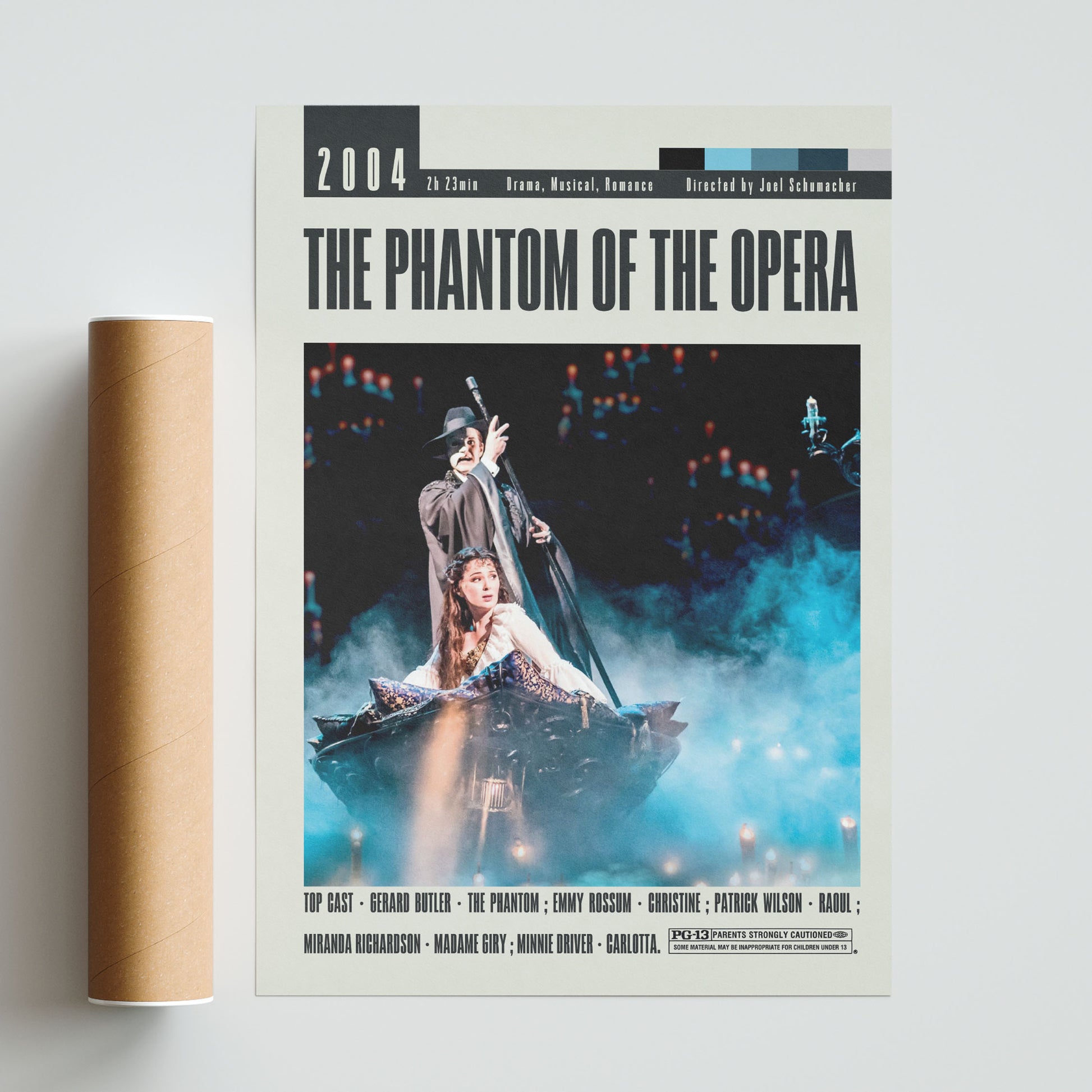 Transform your home into a movie lover's paradise with these original Phantom of the Opera posters. Featuring iconic designs from Joel Schumacher's beloved film, these large movie art posters add a touch of vintage charm to any room. Unframed and affordable, these custom prints make perfect wall art decor.
