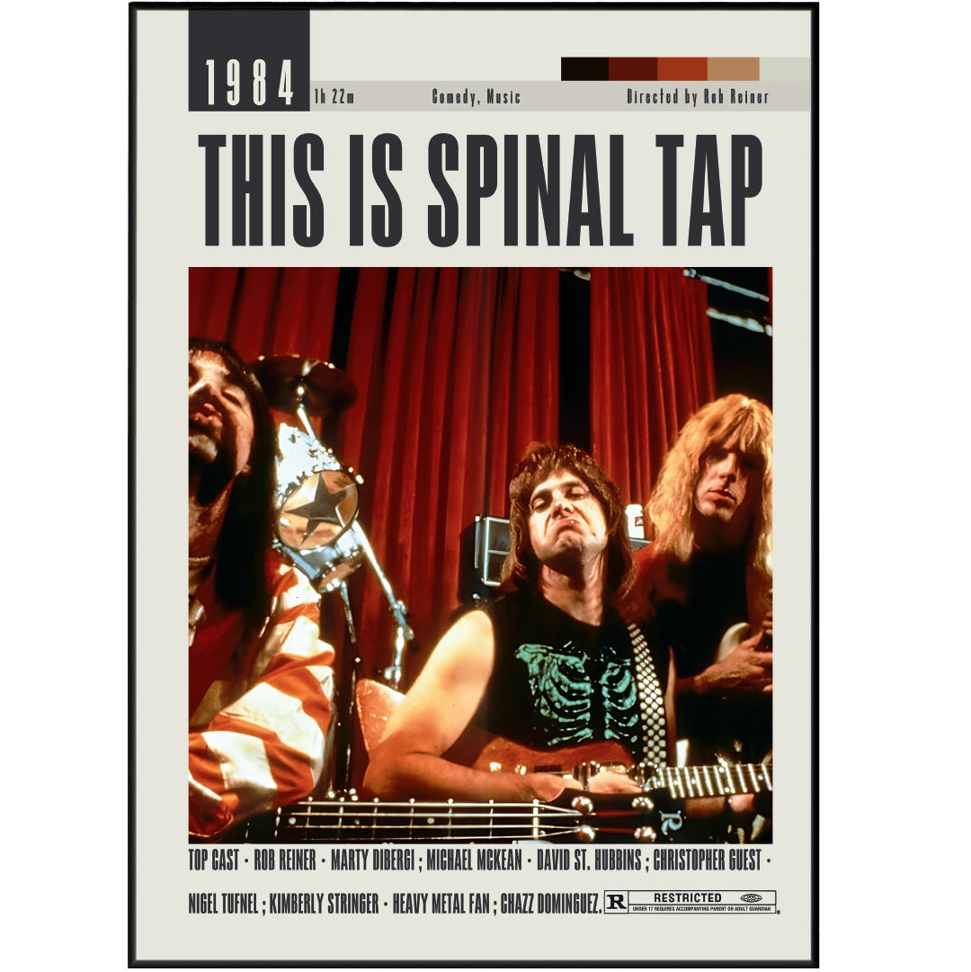 Enhance your movie collection with our high-quality and original This is Spinal Tap Poster! This poster, featuring a minimalist and retro design, will add a touch of nostalgia to any room. With its vintage charm and sturdy frame, it's the perfect addition for any movie lover's home. Plus, enjoy the convenience of free shipping and affordable prices with our large selection of movie posters in the UK!