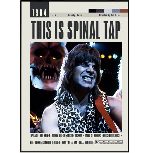 Decorate your walls with our original movie posters from Rob Reiner's iconic film, This is Spinal Tap. With a variety of sizes and framing options, these vintage-inspired prints are a must-have for movie lovers. Elevate your home decor with a custom and minimalist touch of old Hollywood.
