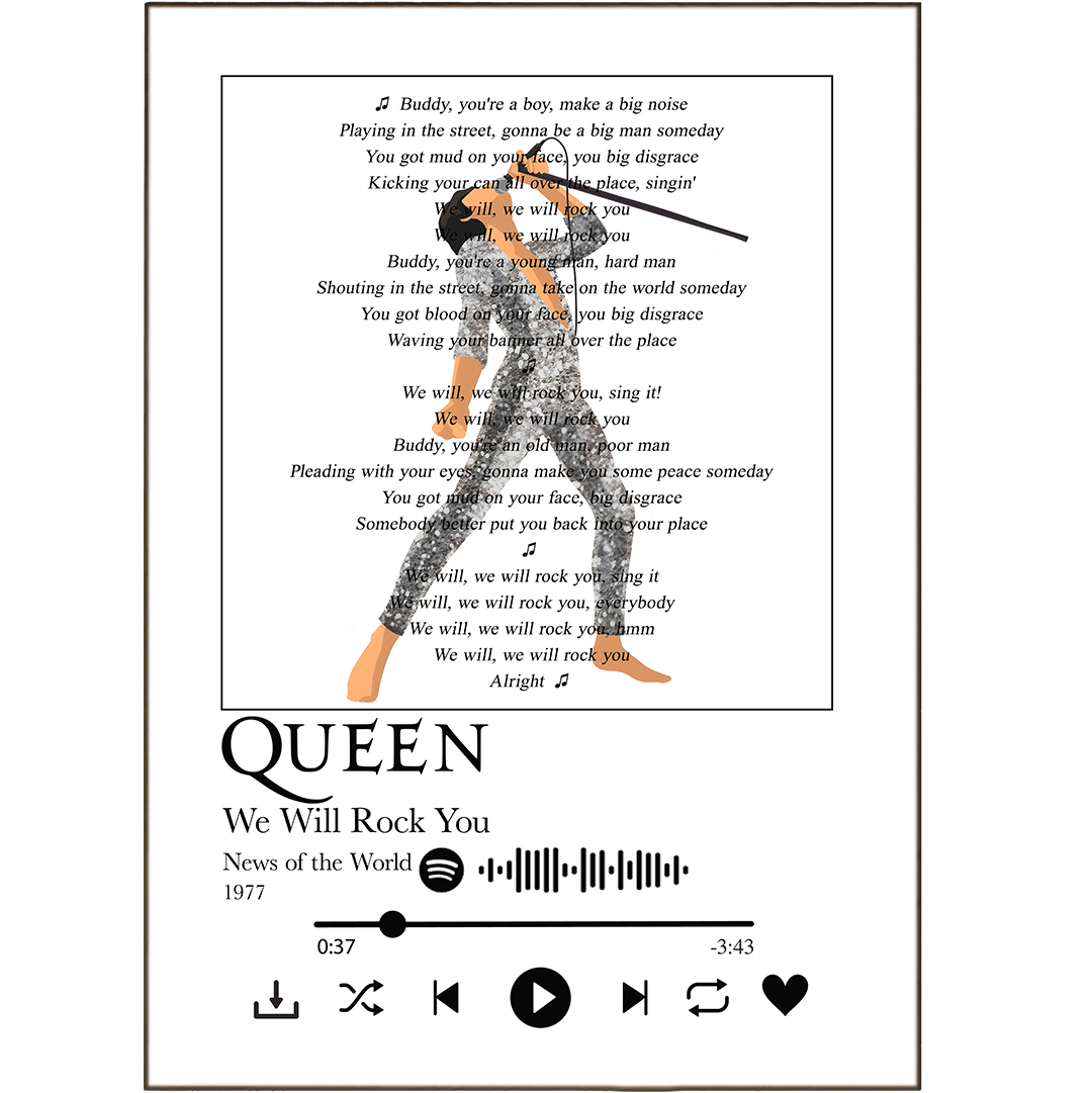 Queen lyrics print
