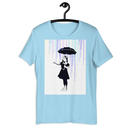 Girl With Umbrella BanksyUnisex t-shirt