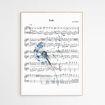 Alan Walker - Faded Theme Song Print | Sheet Music Wall Art | Song Music Sheet Notes Print