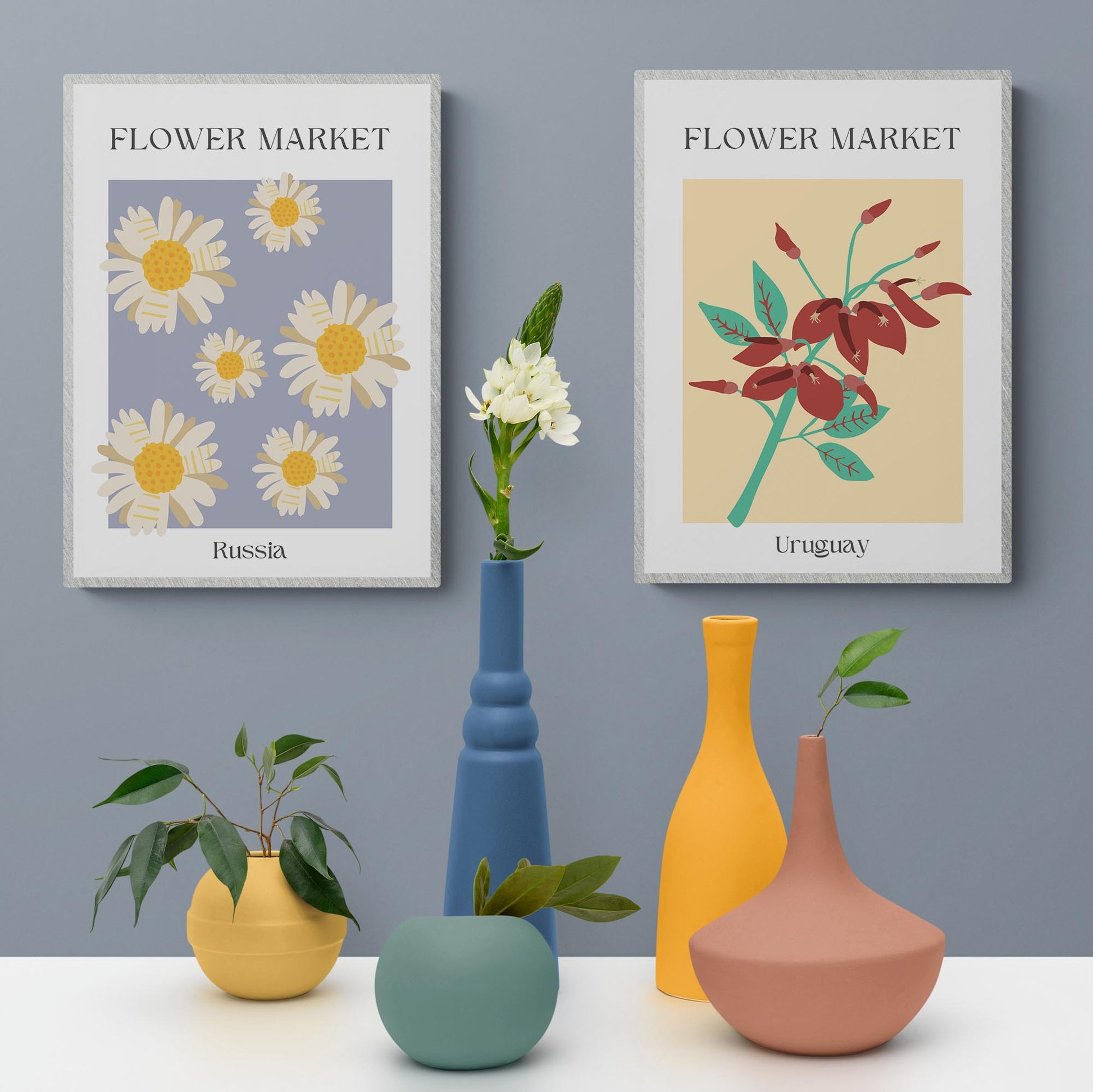 Delight in the vibrant flowers of the British Columbia with this beautiful Market Print. This kitchen poster is the perfect addition to any home, with its contemporary art prints and bespoke designs for bedroom walls and living rooms. Enjoy designer prints for wall that bring your walls to life.