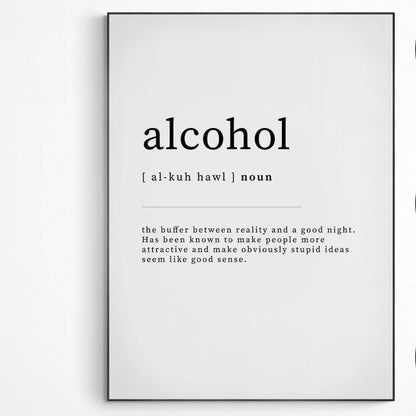 Alcohol Definition | Dictionary Art Print | Office Decor Poster | Funny Quotes | Greeting Card - 98types