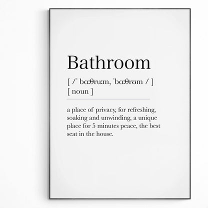 Bathroom Definition | Dictionary Art Print | Wall Home Decor Poster | Funny Quotes | Greeting Card | Variety Sizes - 98types