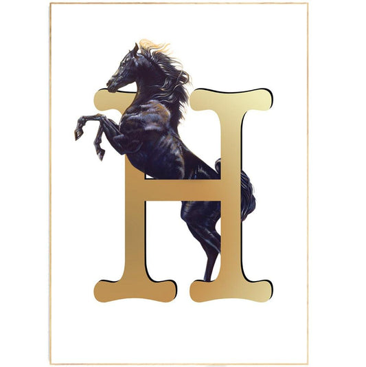 Horse Letter H Print - 98types