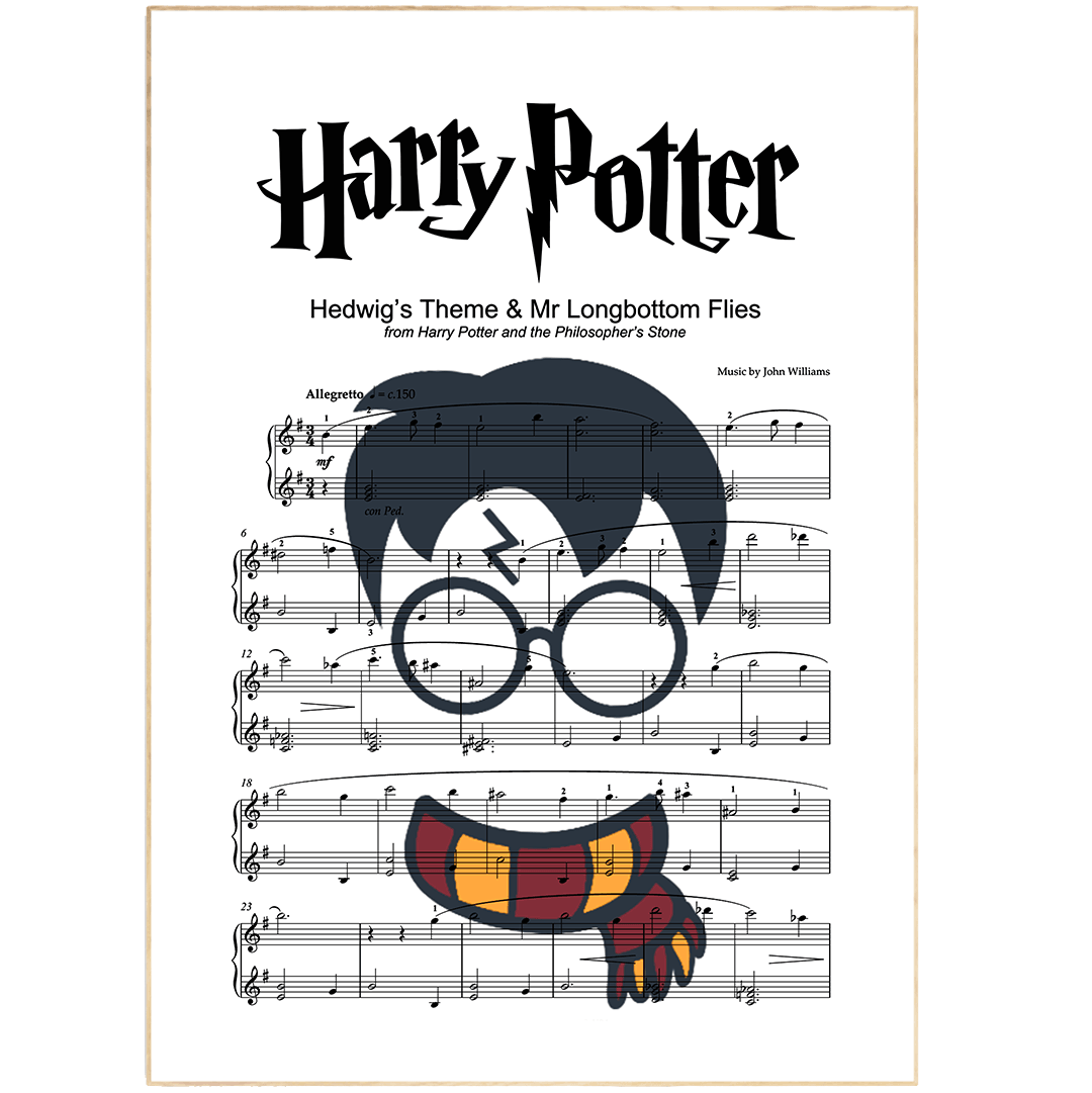 Harry Potter Hedwig's Theme Poster  98 Personalised lyric gifts UK –  98types