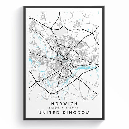 Norwich Street City Map Print