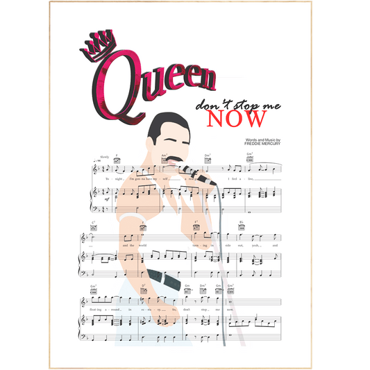 This hand-crafted poster of Queen's "Don't Stop Me Now" is printed on archival quality paper for unfading durability and is an ideal addition to any abode or workspace. Showcase the original artist and style up your walls with music!