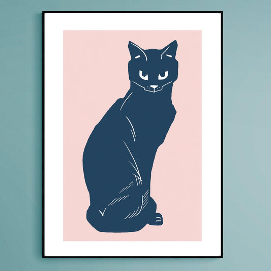 Suspicious Cat Art Print - 98types