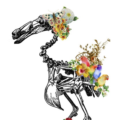 Duck Skeleton Anatomical Flowers | Anatomical Body Print | Flower Art Print | Illustration Poster - 98types