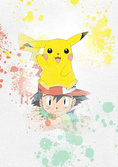 Set of 6 Pokemon watercolour print, pokemon poster, pokemon watercolor, pokemon wall art, pokemon art, pokemon set print