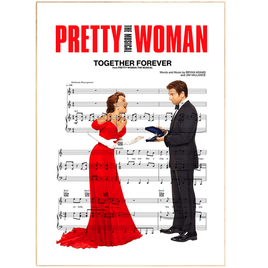 Pretty Woman - TOGETHER FOREVER Poster wall art decor gift Print Song Music Sheet Notes Print Add some glamor to your walls with this stunning music poster. This print is the perfect addition to any music lover's home. With its simple and elegant design, it's sure to make a statement. Hang it in your kitchen or dining room to add a touch of luxury to your everyday routine.