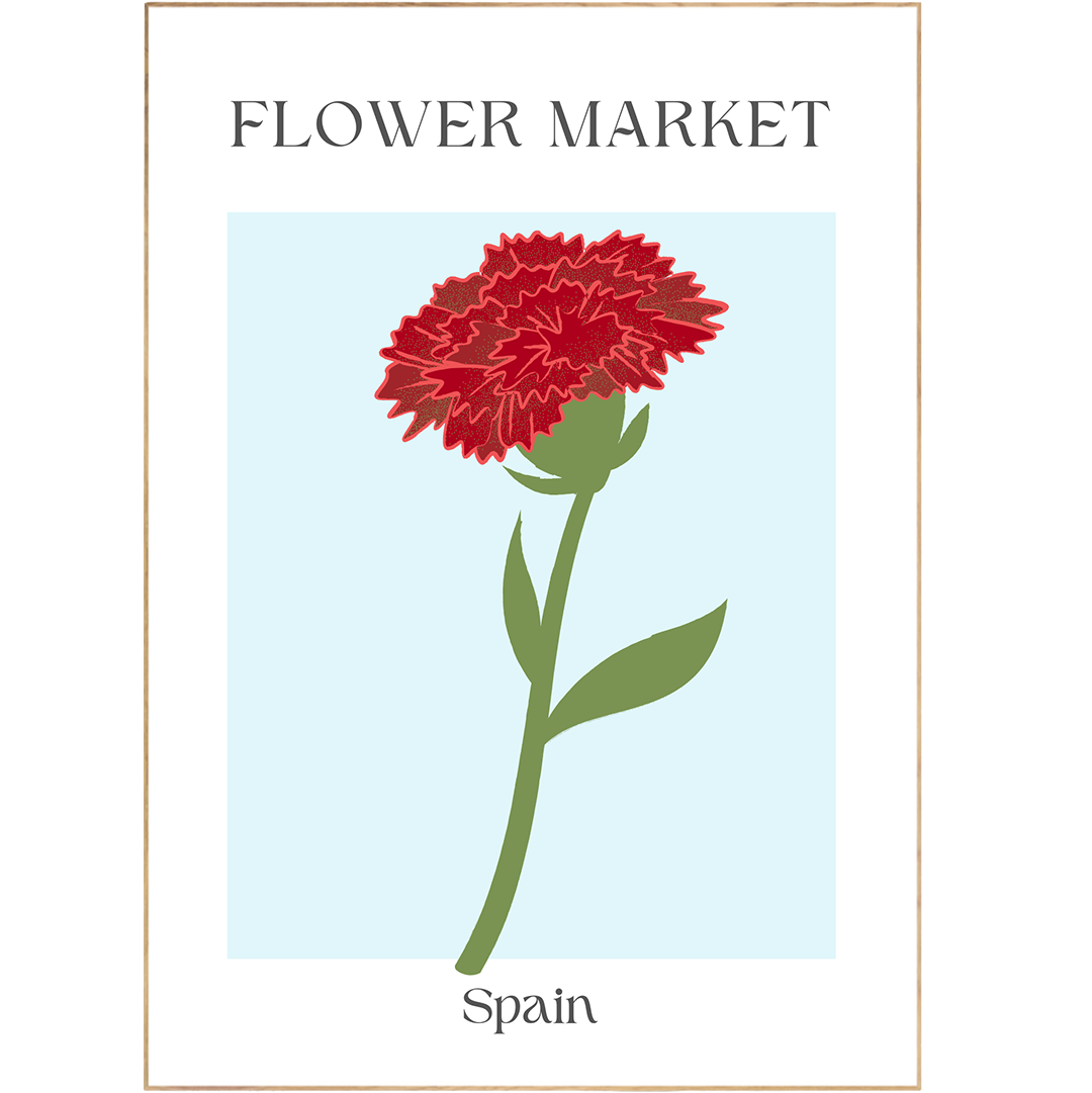 Bring the beauty of a Spanish flower market to your walls with the Spain Flowers Market poster. This premium poster features vibrant floral drawings in the style of Matisse's Art Des Formes, add a pop of color with pastel tones and use as a gallery wall inspiration. Enjoy the unique look and feel of a real flower market with this high-quality, customizable poster.