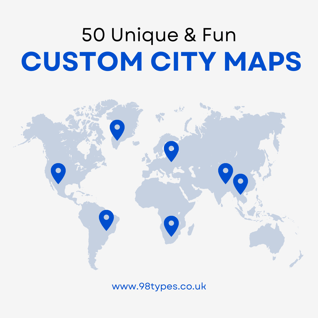 50 Unique & Fun City Maps To Display in Your Home - 98types