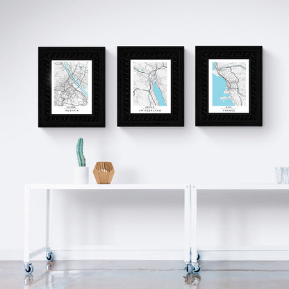 Be the envy of all your friends with these amazingly detailed Bern Street Map Posters. Perfect for any space, these teeming posters provide a custom map art print of the streets of Bern. Plus, their Scandinavian design will ensure a hip, modern visual aesthetic. Go on, add a bit of urban cool to your decor!