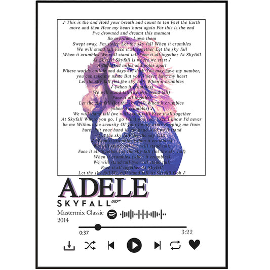 Adele - Skyfall Lyrics Prints