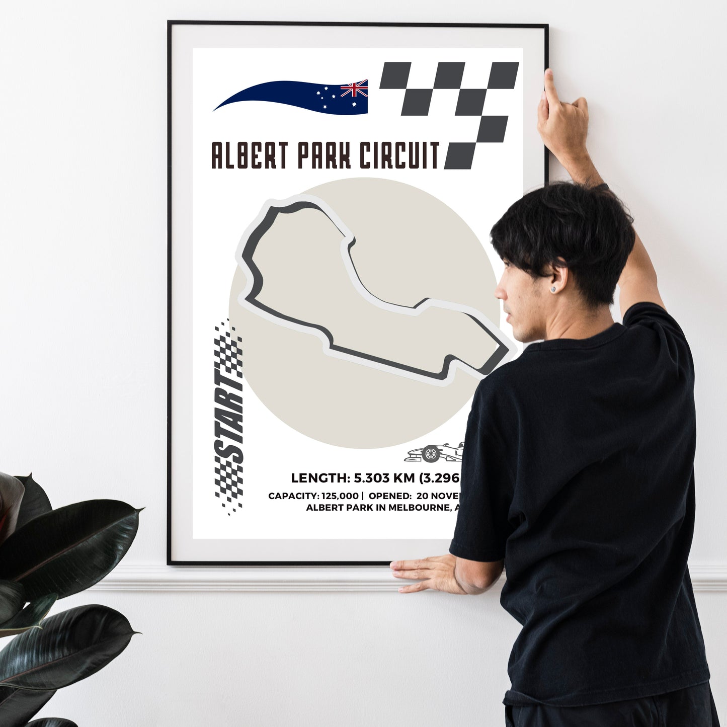 Elevate your love for Formula One with our Albert Park Circuit F1 Posters. Each print features a detailed Map circuit guide and historical information. Made with premium, age-resistant paper and produced in the UK, these posters are a must-have for any F1 fan. Combine with a "Formula One Poster" for a complete look.