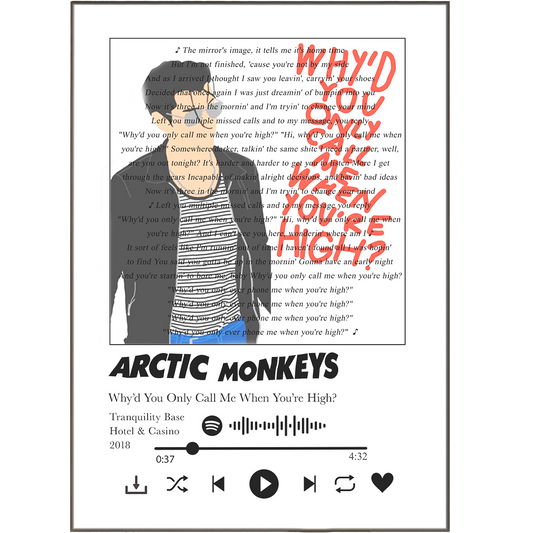 This set of Arctic Monkeys - Why'd You Only Call Me When You're High Prints is perfect for any fan. The set includes official and tour posters of the band, as well as posters of other artists. Music posters feature vibrant colors and long-lasting durability. Add the perfect touch to your favorite space!