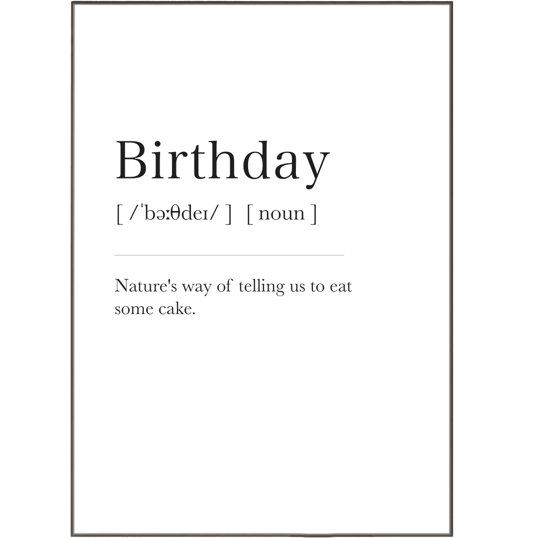 Birthday Definition Print