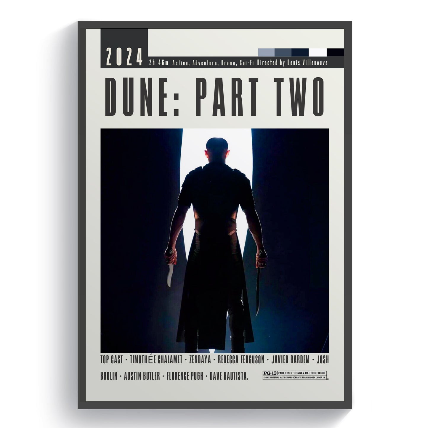 Discover the stunning world of DUNE with our PART 2 movie posters. Featuring intricate designs and captivating visuals, these posters are a must-have for any fan. Showcase your love for the franchise and bring the epic story to life with these high-quality prints. Own a piece of the DUNE universe today!