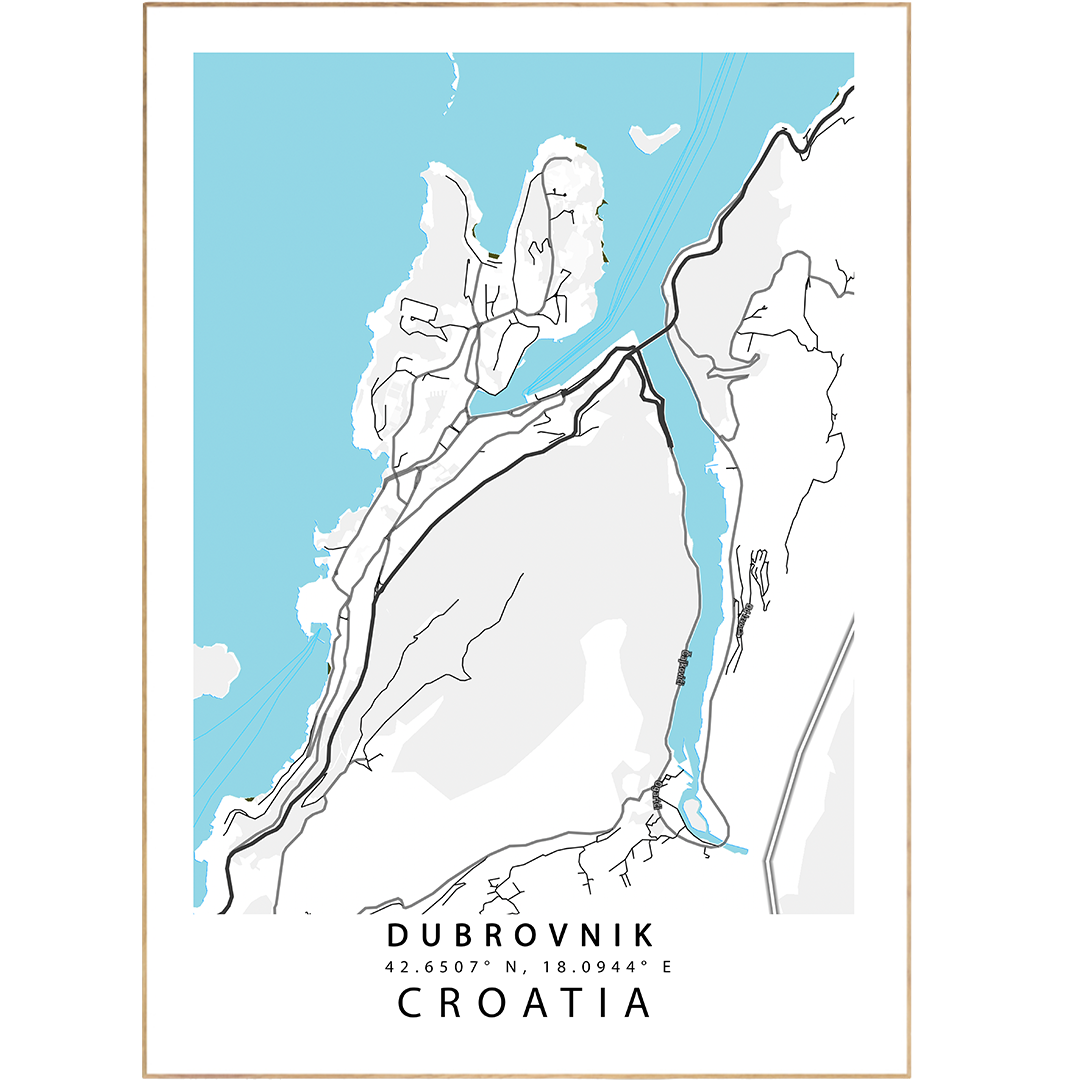Say goodbye to getting lost in Dubrovnik with these cool Map Art Prints! These posters will turn your wall into eye candy with beautiful streetmap posters, custom street map posters, posters art and map collection prints - no compass required! And with a sleek Scandinavian design, you'll never want to leave your cityscape!
