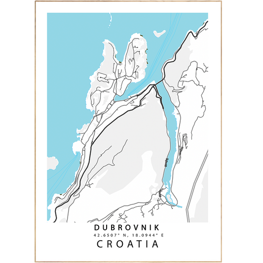 Say goodbye to getting lost in Dubrovnik with these cool Map Art Prints! These posters will turn your wall into eye candy with beautiful streetmap posters, custom street map posters, posters art and map collection prints - no compass required! And with a sleek Scandinavian design, you'll never want to leave your cityscape!