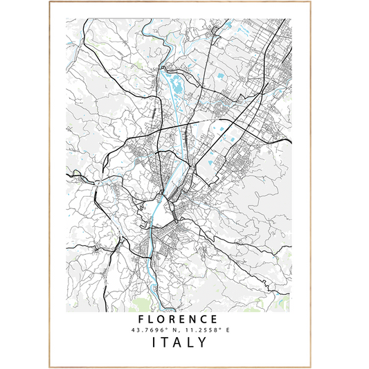 Say "ciao" to boring walls with our Florence Street Map Posters! Featuring beautiful custom map art prints, our posters will help you showcase your love for both Italian cities and stylish decor. Whether you're looking for a streetmap poster or a custom street map poster, our maps and cities posters are sure to make a statement in any room! Plus, no need to get lost in the art world – our posters and prints with maps are perfect for everyone!