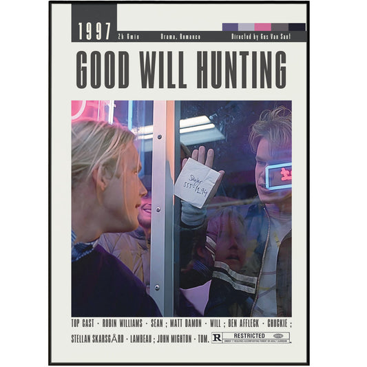 Transform your home into a cinematic haven with our GOOD WILL HUNTING movie poster. Featuring modern wall decor design, this poster adds a touch of sophistication to any space. Showcase your love for this beloved film and elevate your interior design game.