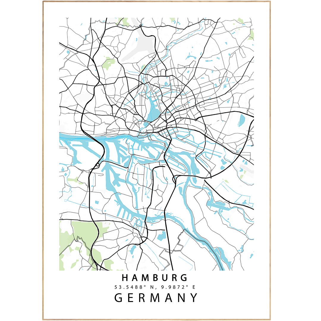 Explore the depths of Hamburg's grandeur with one of our custom Street Map Posters! Featuring beautiful prints of custom map art, this poster will surely maximize your walls’ potential for wanderlust. With this poster, you'll never get lost in the city - just stay on the map!