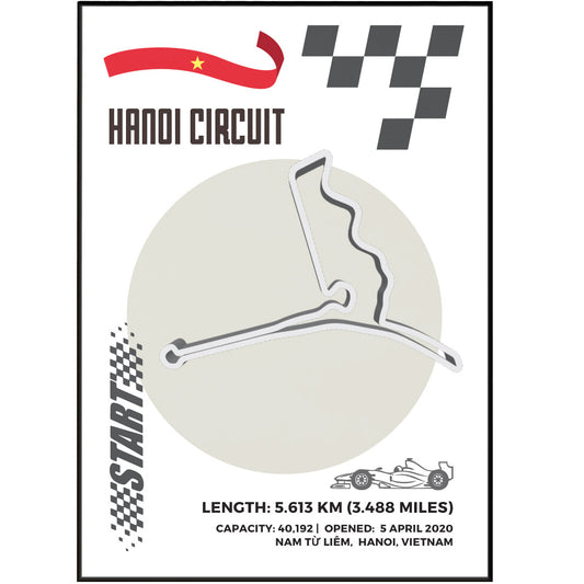 Immerse yourself in the world of Formula One with our Hanoi Street Circuit F1 Posters. Made with premium, age-resistant paper, our posters feature detailed maps and information about the infamous racing tracks. Whether you're a fan of Monza, Monaco, or Spa-Francorchamps, these posters are a must-have for any Formula One enthusiast.