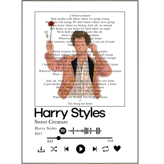 Bring Harry Styles' lyrics to life with these "sweet creature" prints - perfect for jazzing up the walls of any music-lover! From Spotify to "Sign of the Times", you can personalise your own song lyric prints to make your home truly unique. The possibilities are endless (and lovely!)!