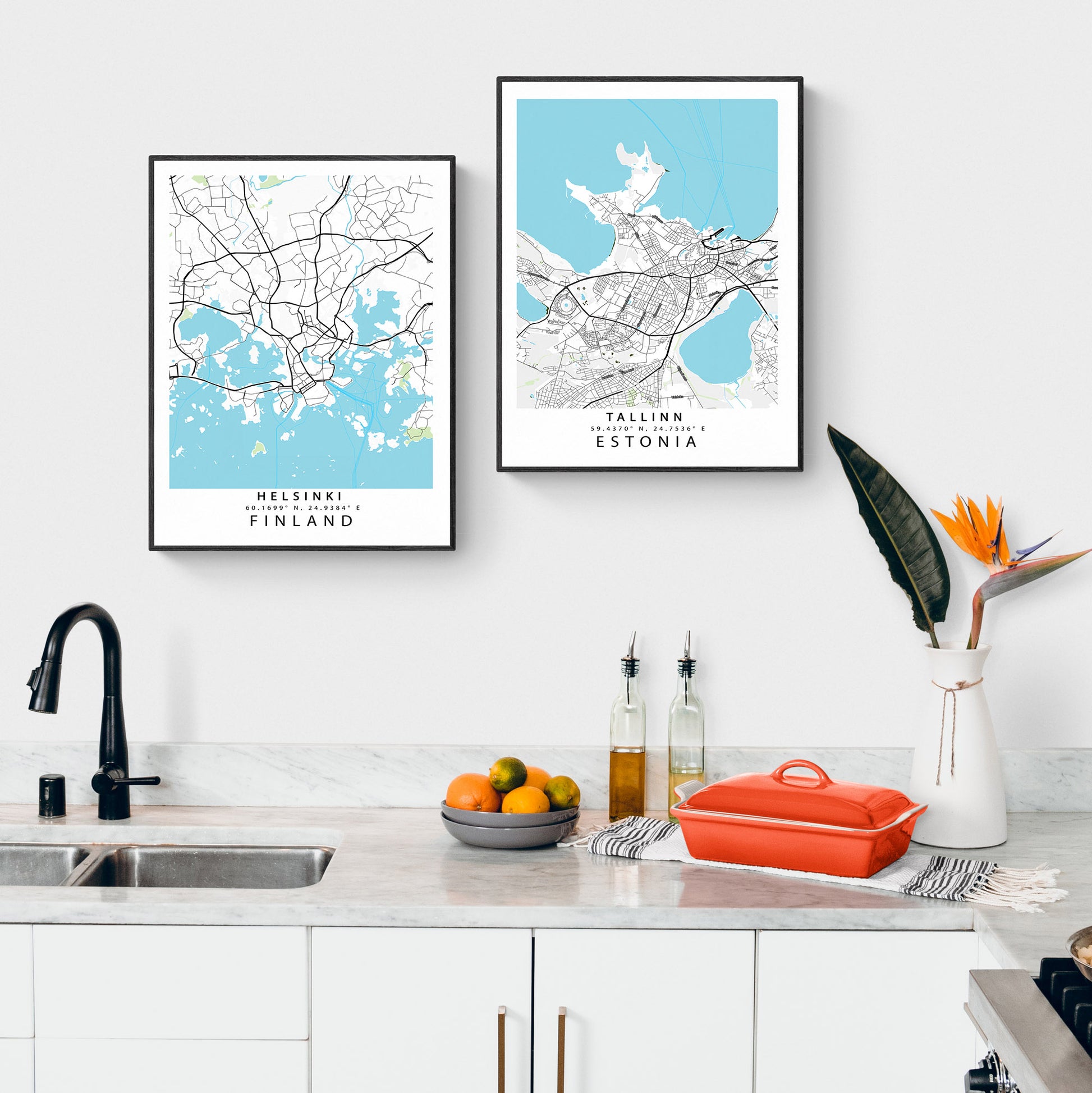 Print the coolest city around with our Helsinki Street Map Posters! These vibrant and detailed prints capture the key features of the city with map art that's like no other. Upgrade any space with one of these eye-catching posters for a custom, chic look that will make you say "wooow!" on sight!
