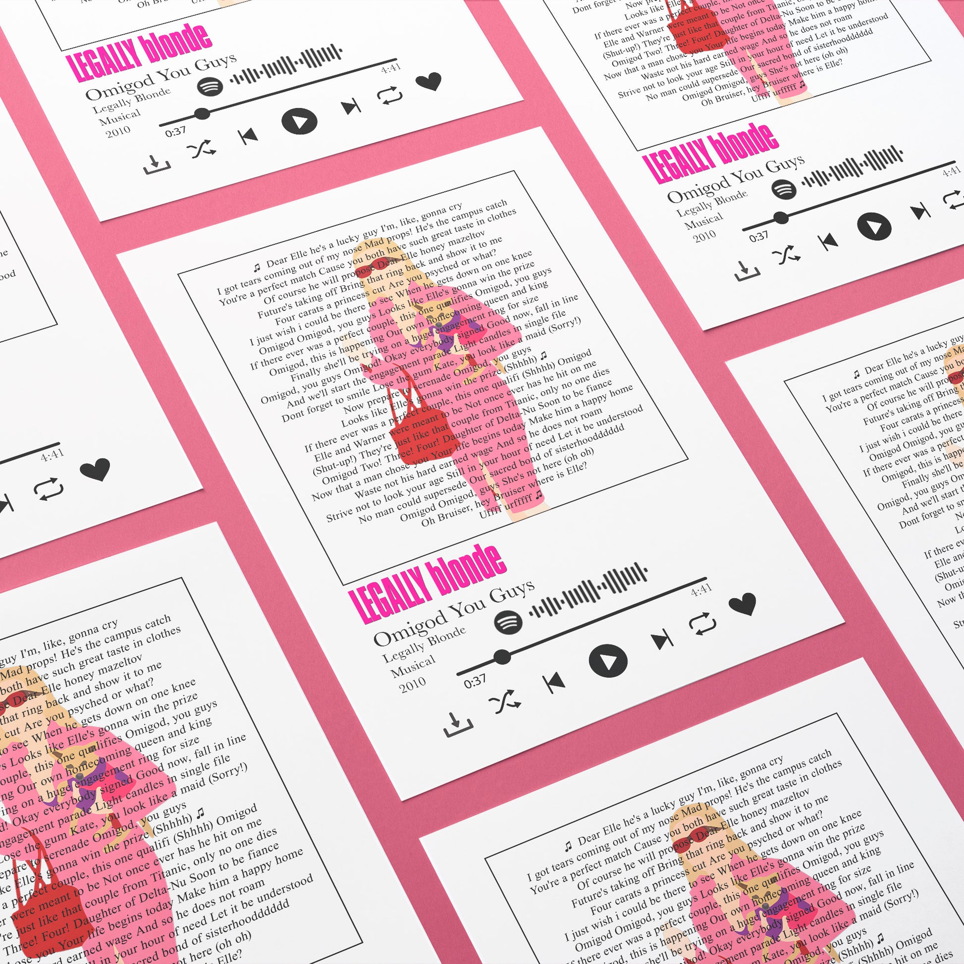 Make your walls sing with our Legally Blonde - Omigod You Guys Prints! Whether you're a fan of Elle Woods or looking for that perfect spotify music lyric print, this range of songlyricprints will have you shoutin' "THIS IS WHAT YOU WANT, THIS IS WHAT YOU GET!" (In the best way possible — no arrest warrants here). With countless tunes to choose from, you can curate your walls with the most personalised song lyrics print you can imagine!