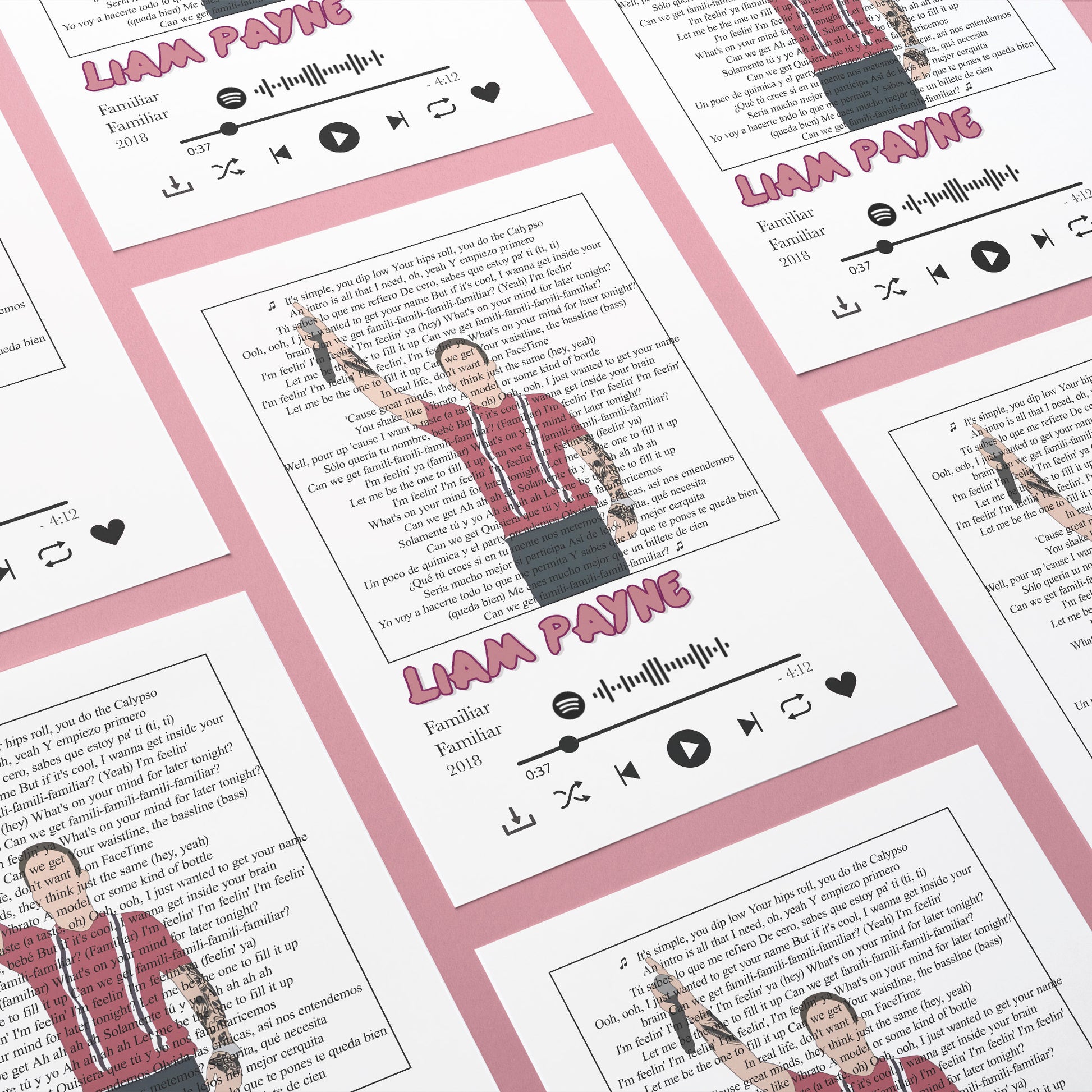 Brighten up any room with these personalised 'Familiar' Liam Payne lyric prints! Customize the frame and song lyric to make a perfectly unique gift for any music lover. Get creative and make your lyrics come to life – the possibilities are endless! #songlyricsarelife