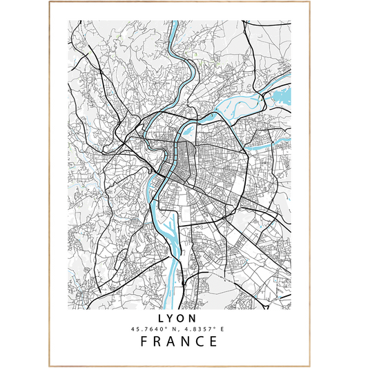 Show off your love of Lyon with this stylish street map poster! Featuring beautiful custom map art prints and full streetmap coverage, these posters are perfect way to decorate a room with a splash of local flavor. Maps and cities never looked so good! 🗺 💁‍♂️