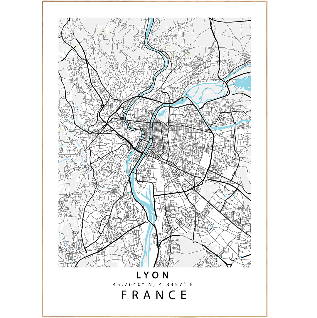 Show off your love of Lyon with this stylish street map poster! Featuring beautiful custom map art prints and full streetmap coverage, these posters are perfect way to decorate a room with a splash of local flavor. Maps and cities never looked so good! 🗺 💁‍♂️